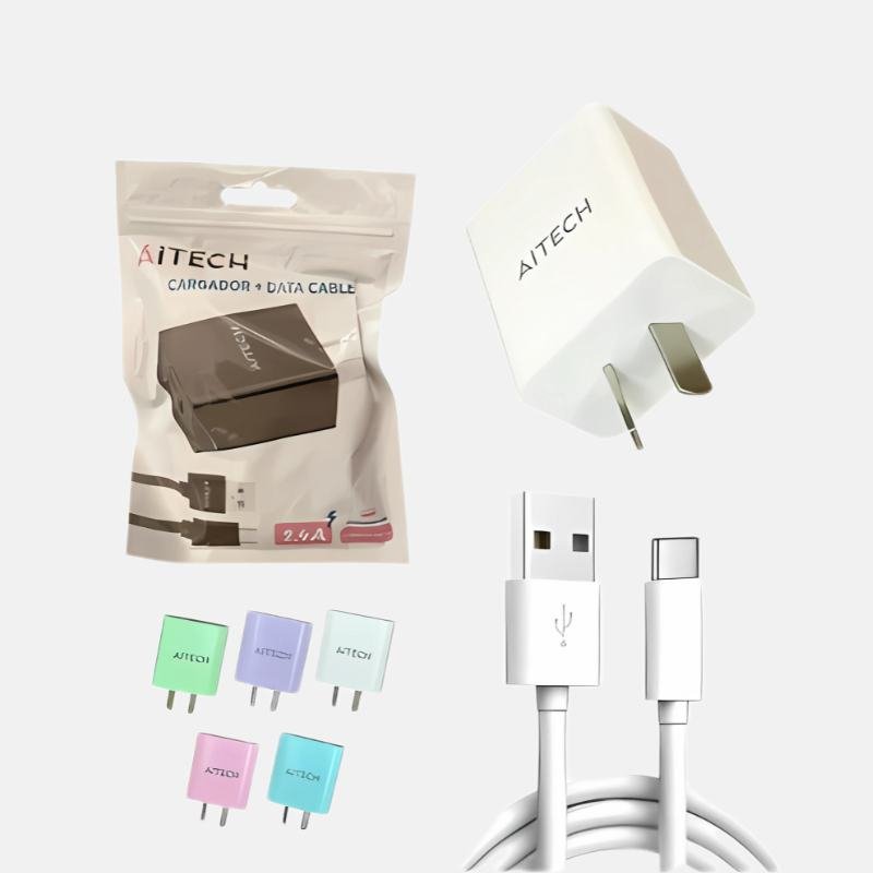 Cargador De Pared Aitech 2.4A Cable Tipo C