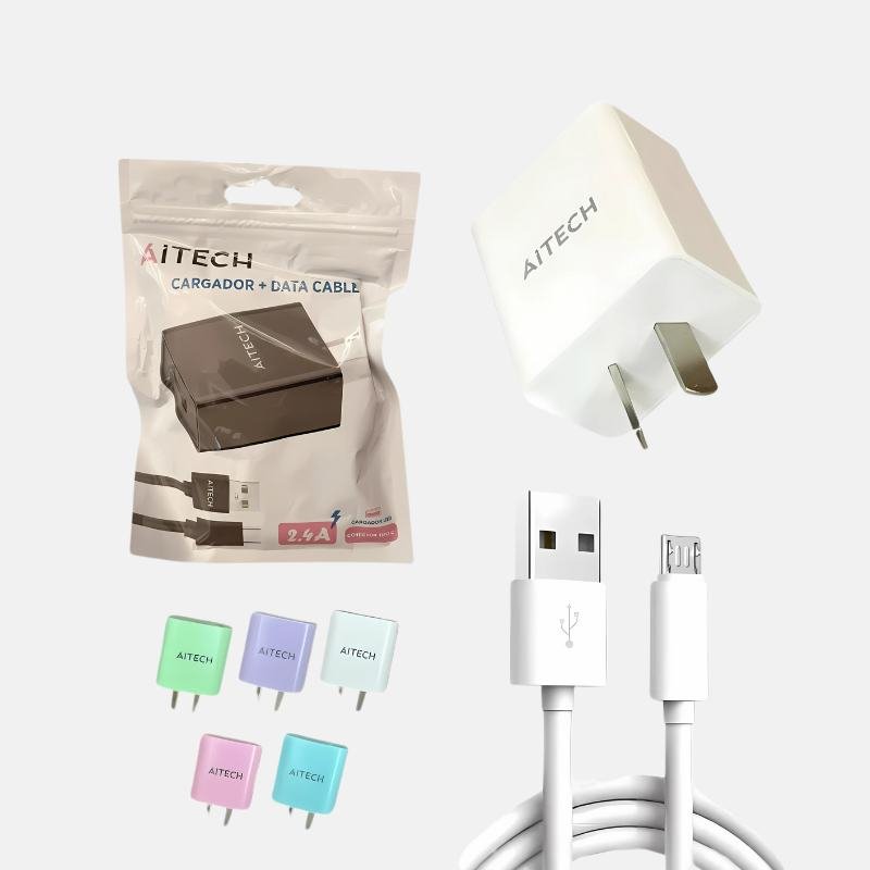 Cargador De Pared Aitech 2.4A Cable Micro