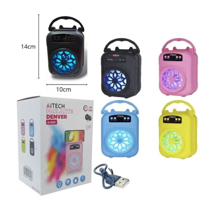 Parlante Aitech Denver 3Bluetooth Fm 5W Luz