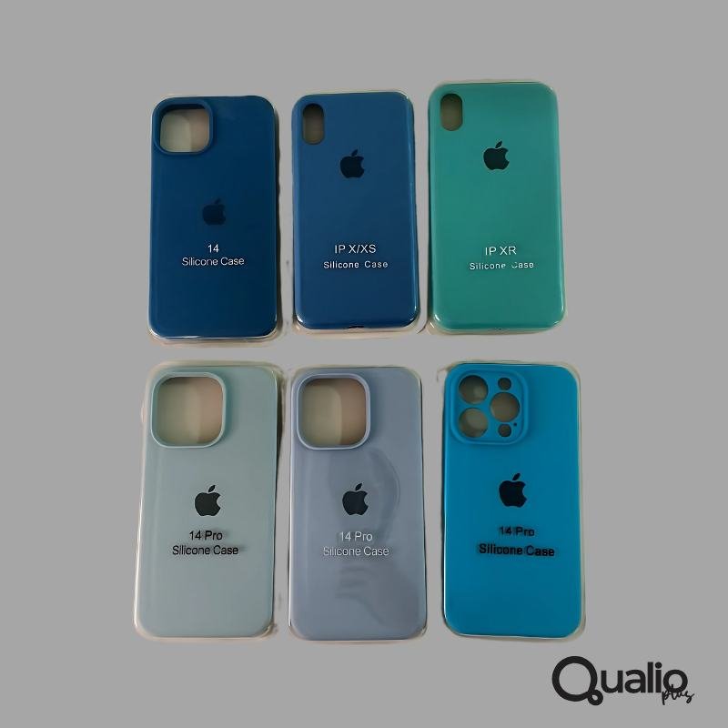 Funda Silicone Case Gama Celeste Iphone Xs Max