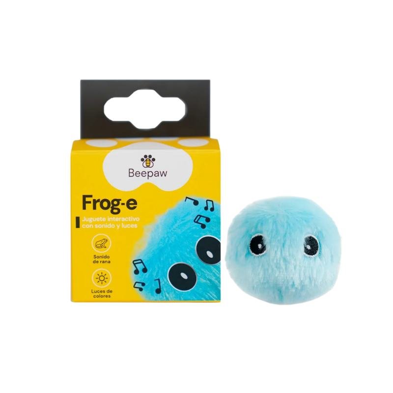 Juguete Pelota Peluche Beepaw Frog-E Celeste