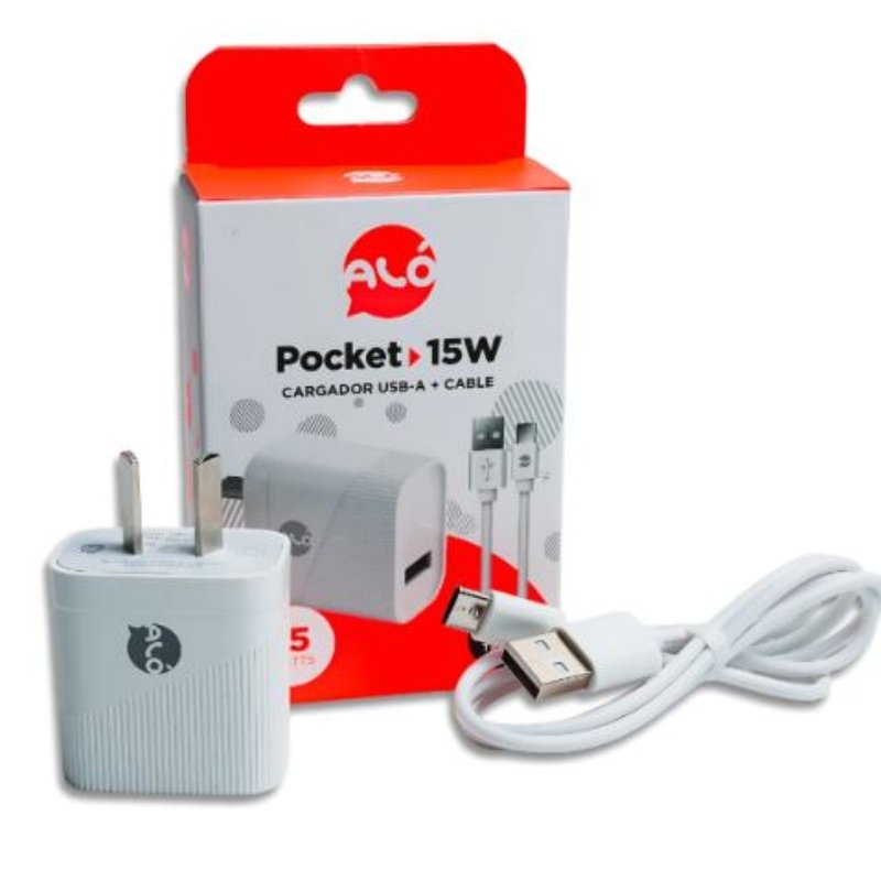 CARGADOR ALO POCKET 15W USB-A CON CABLE TYPE-C