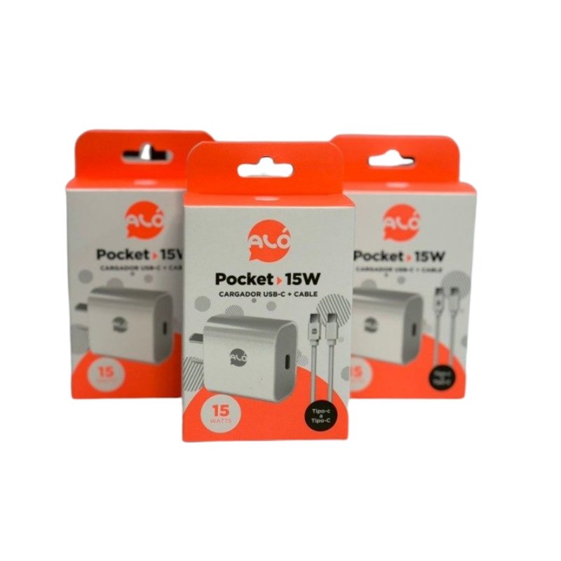 CARGADOR ALO POCKET 15W TYPE-C CON CABLE TYPE-C