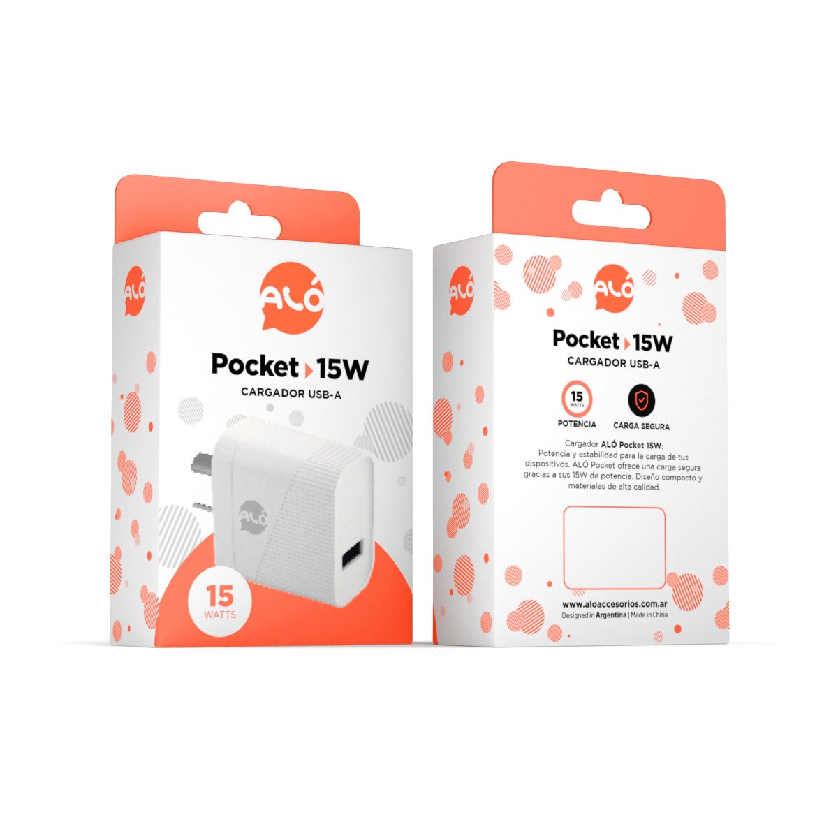 CARGADOR CABEZAL ALO POCKET 15W USB-A