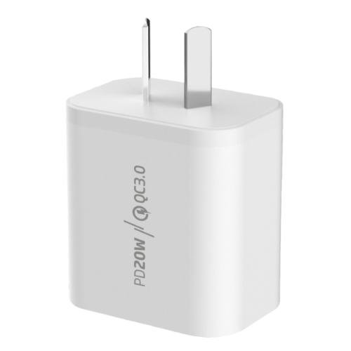 CARGADOR DE PARED FOXBOX FLUX 20W PD CON CABLE PRISM LIGHTNING BLANCO