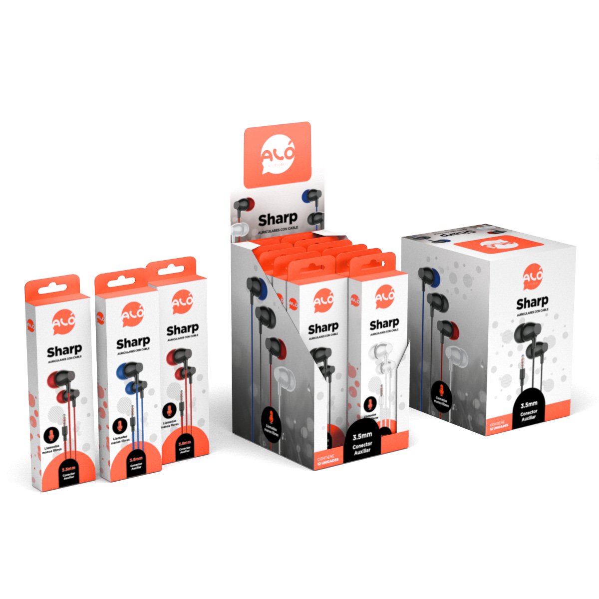 AURICULAR ALO SHARP x CAJA CERRADA DE 12 UNIDADES