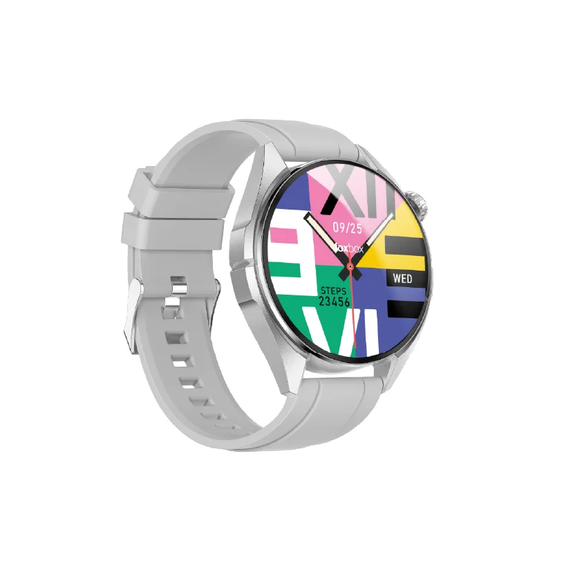 SMARTWATCH FOXBOX URBANO NUMA PLATEADO CON MALLA EXTRA MAGNETICA GRIS