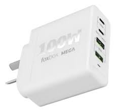 CARGADOR DE PARED GAN FOXBOX MEGA 100W BLANCO