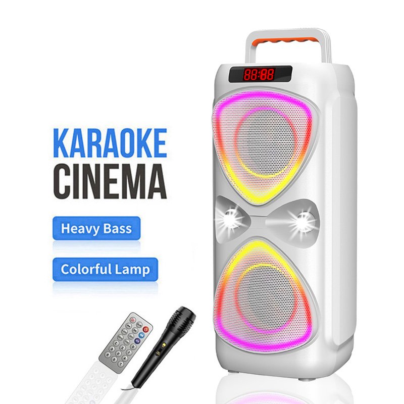 SING-e PARLANTE KARAOKE ABS 4219 -CON MICROFONO- LUCES LED 30W