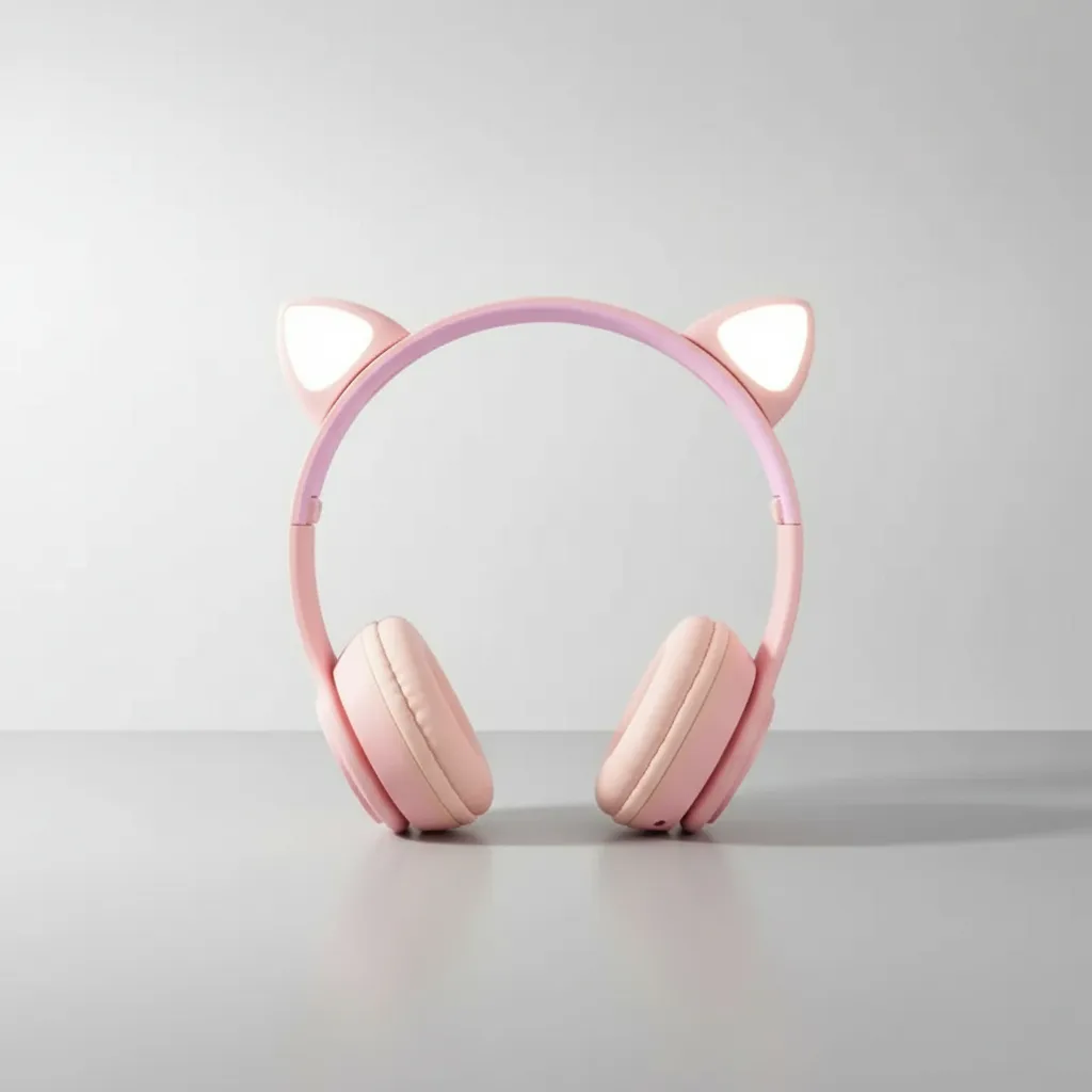 AURICULAR BT OREJAS GATO LUZ LED