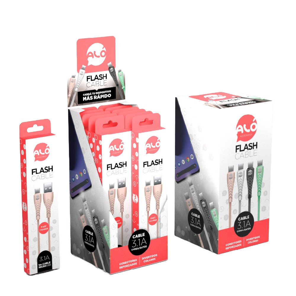 CABLE ALO FLASH USB-C x CAJA CERRADA DE 12 UNIDADES