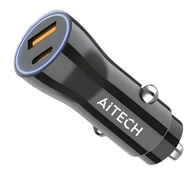 CARGADOR DE AUTO AITECH CARGA RAPIDA 48W USB Y TIPO C