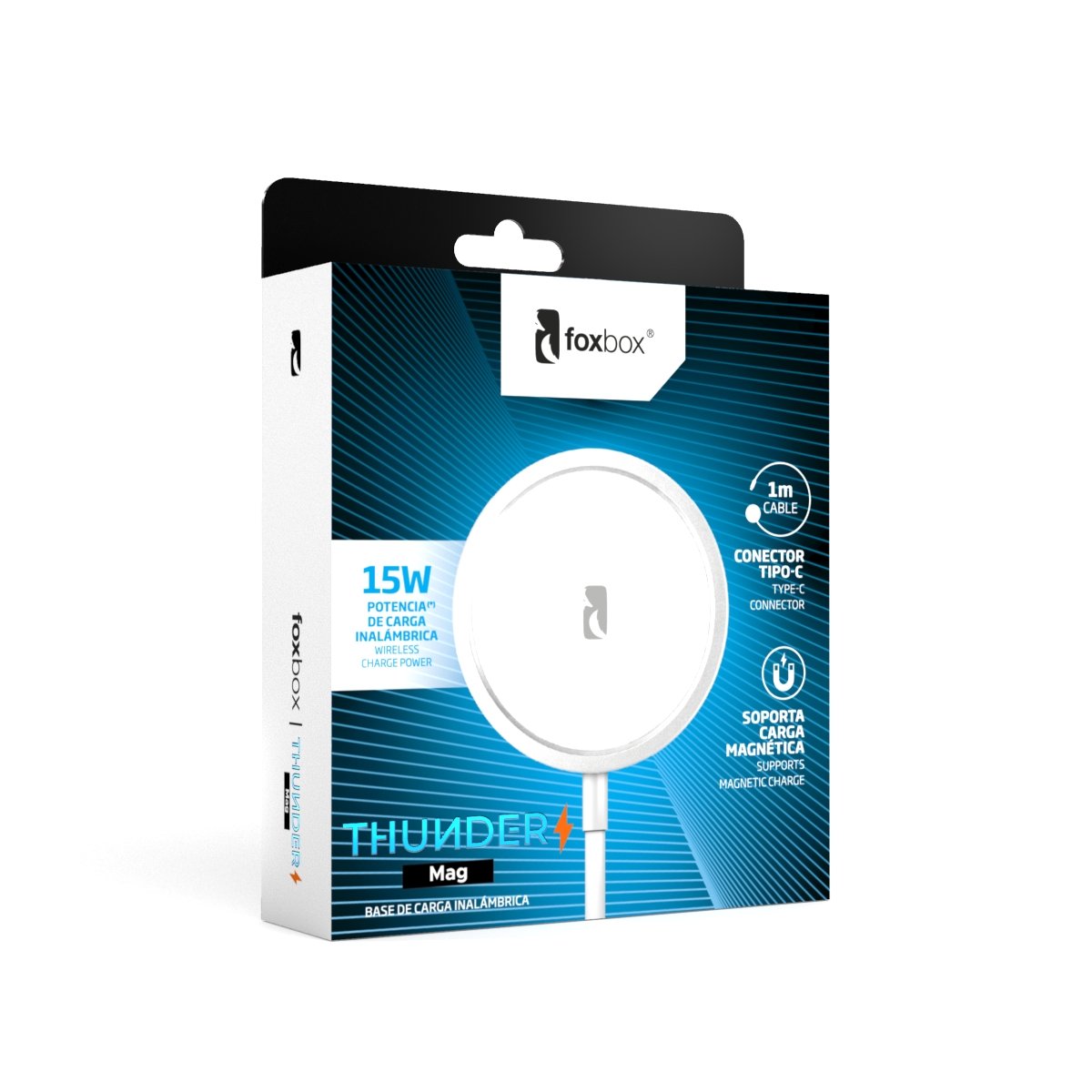 BASE DE CARGA INALAMBRICA FOXBOX THUNDER MAG NEGRO