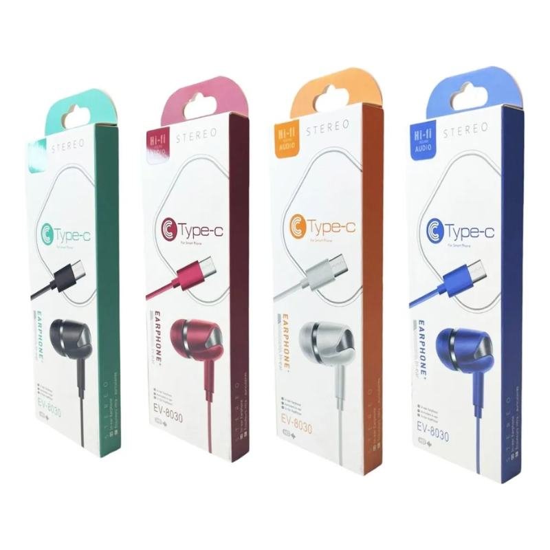 AURICULAR C/CABLE TIPO C EV-8030 MANOS LIBRES