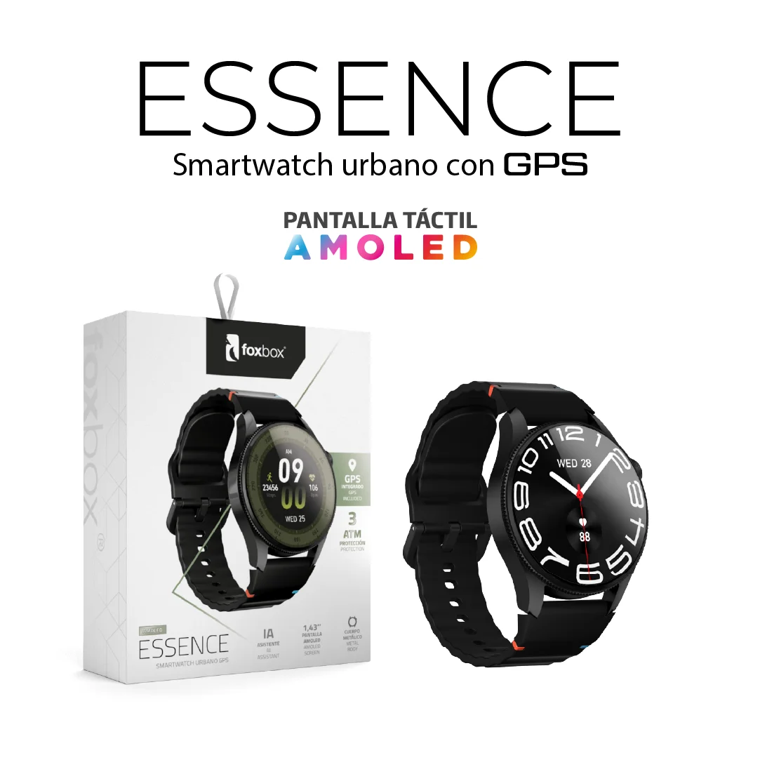 SMARTWATCH FOXBOX URBANO ESSENCE NEGRO CON MALLA EXTRA MAGNETICA VERDE