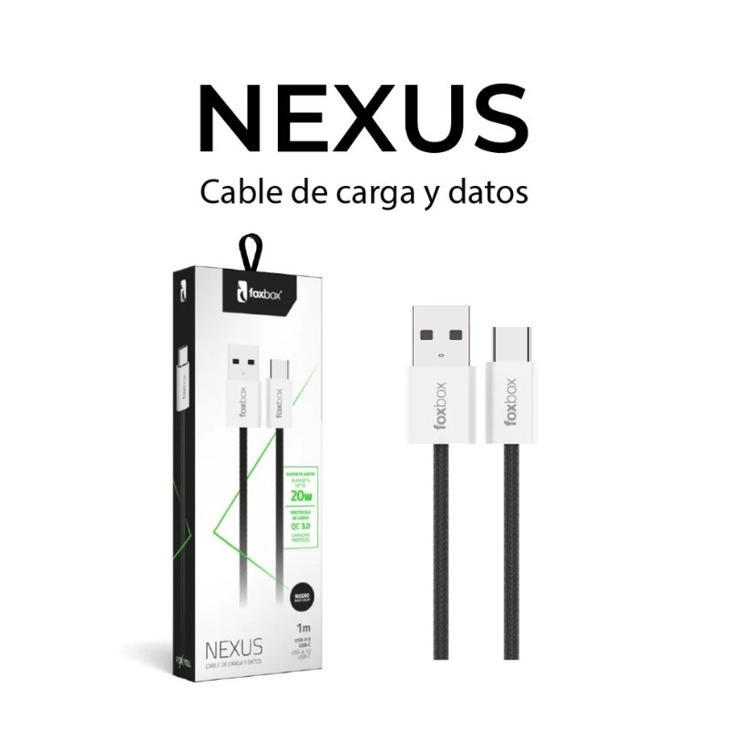 CABLE FOXBOX NEXUS 20W 1M TIPO C BLANCO