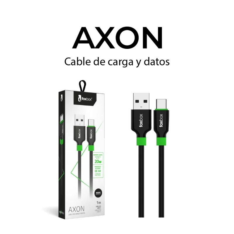 CABLE FOXBOX AXON 20W 1M TIPO C BLANCO