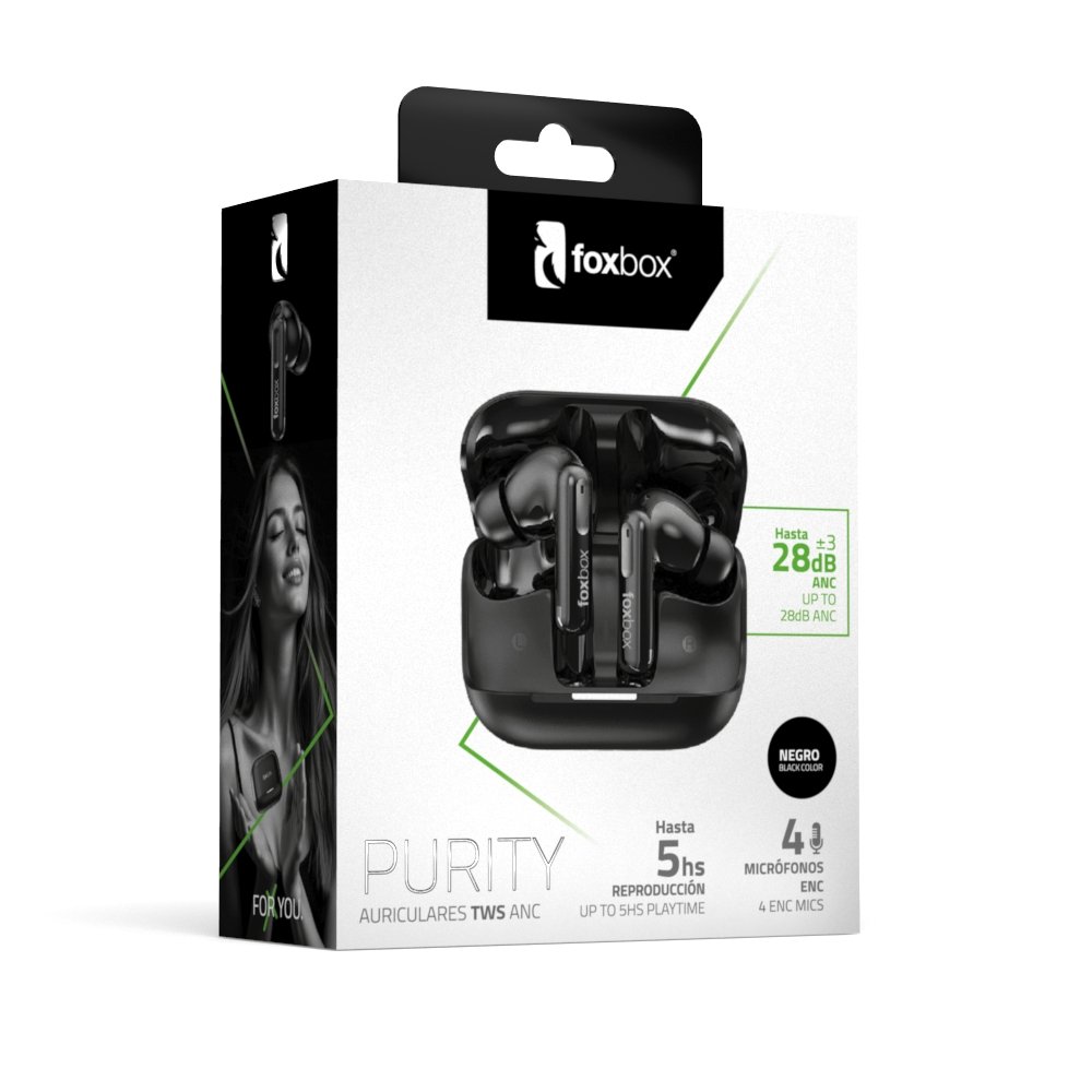 AURICULAR TWS FOXBOX PURITY NEGRO