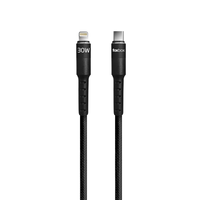CABLE INDIVIDUAL FOXBOX ROUND PRO 1.25 M LIGHTNING TYPE - C SIN PACK.
