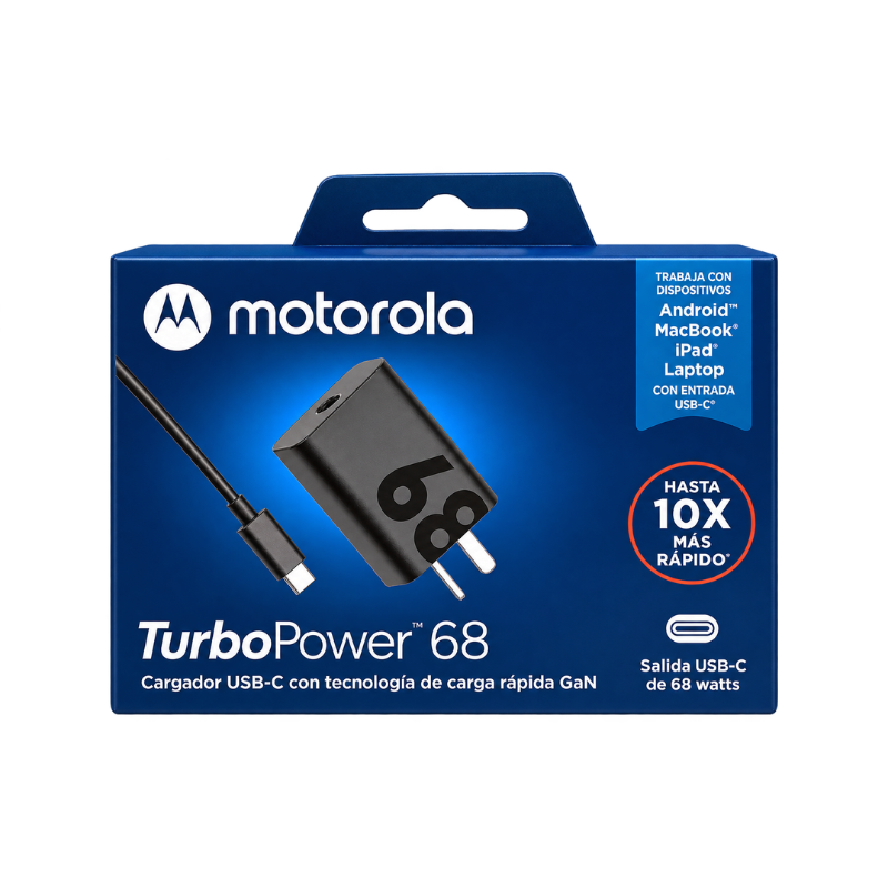 CARGADOR MOTOROLA 68W ORIGINAL CON CABLE TIPO C